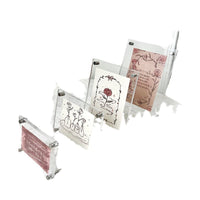 Acrylic Photo Card Holder with Stand and Card Slots for 4-Grid Photos