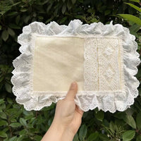 Lace Fabric Book Cover for Notebooks and Planners with Strap Closure