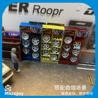 1/64 Scale Miniature Wheel Hub Rack Model for Diorama and Indoor Decoration