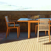 Outdoor Teak Rattan Woven Patio Furniture Set for Garden Balcony Villa