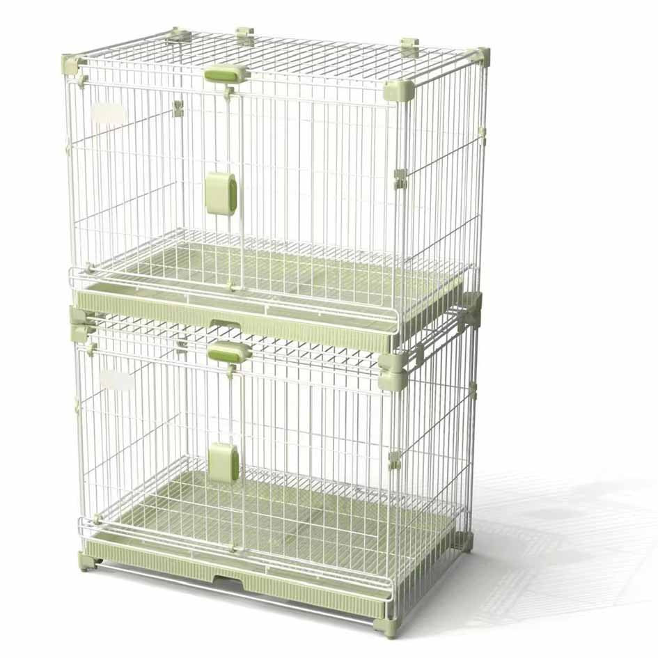 Stackable Pet Cage with Wheels for Small Dogs and Cats, Indoor Multi-Tier Animal Crate