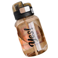 Summer Transparent Plastic Water Bottle with Handle for Outdoor Sports and Travel, Dual-Drink Design