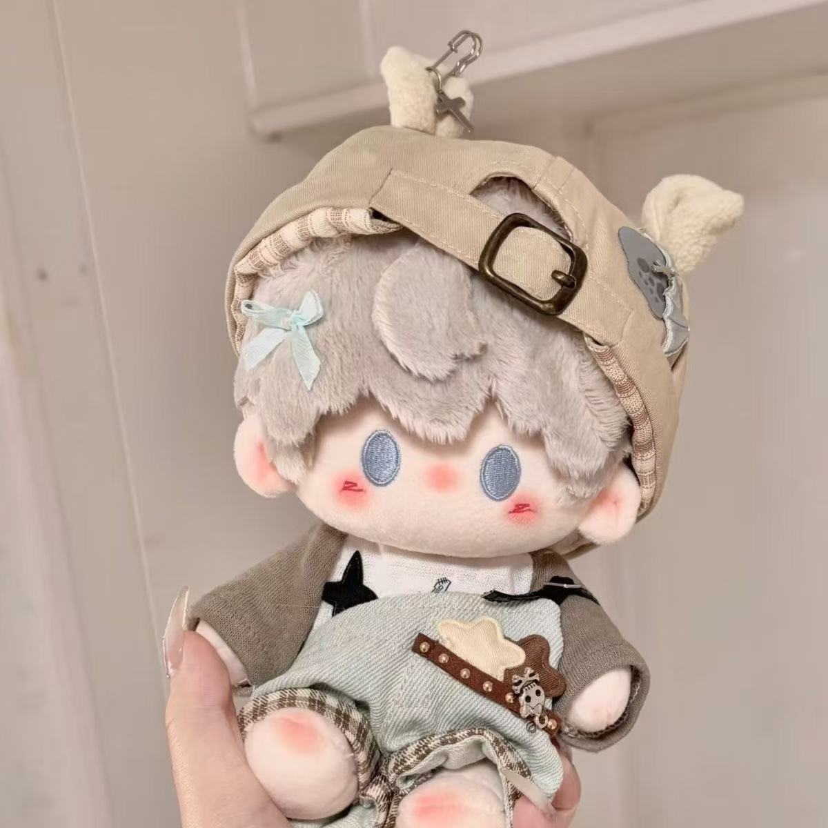 20cm Cotton Doll Clothes Set - Rebellious Bear Outfit for Standing Plush Figures