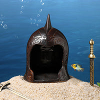 Aquarium Decoration Hideaway Helmet Skull Ceramic Breeding Cave for Fish Shrimp Reptiles