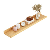 Nordic Style Solid Wood Wall Shelf for Living Room, Nail-Free Installation