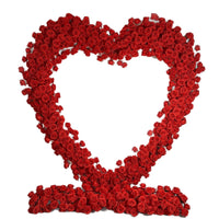 Rose Red Heart-shaped Artificial Flower Arch for Wedding Decoration and Event Decor