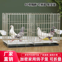 Foldable Pigeon Breeding Cage with Divider and Tray for Home Use