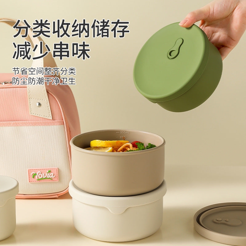 Portable Silicone Lunch Box Microwaveable Food Container