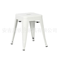 Industrial Metal Bar Stool, 18-inch Square Iron Bar Chair for Kitchen, Pub, or Cafe
