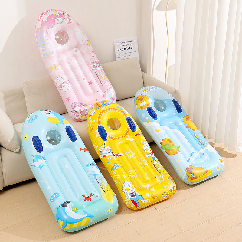 Inflatable Surfboard for Kids with Handles, Thickened Floating Row for Swimming Pool and Water Play, Swim Training Kickboard