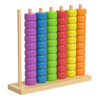 Wooden Color Matching Bead and Puzzle Educational Toy for Toddlers