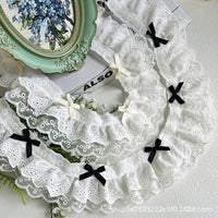 Double-Layer Cotton Bow Lace Trim Ribbon for DIY Crafts, Lolita Fashion, Doll Clothes, and Scrapbooking