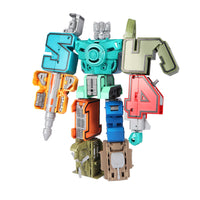Kids' Number Transforming Robot Toy Set - Educational Action Figures for Boys & Girls