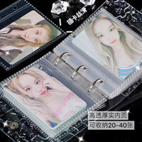 Crystal Clear 3-Inch Mini Photo Card Album with Wavy Design, Loose-Leaf Collector for Kpop Photocards