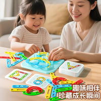 Montessori Geometric Stacking Puzzle Toy for Toddlers, Educational Shape Matching Game for Preschoolers