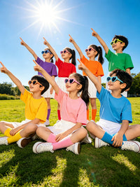 Kids' Colorful T-Shirt Set for School Events & Performances, Parent-Child Matching Outfits