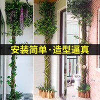 Decorative Pipe Cover Artificial Plant Sticker for Kindergarten, Balcony, or Store