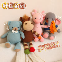 Knitted Animal Soothing Doll Plush Toy Deer Fawn Stuffed Animal for Kids Room Decor and Photo Props