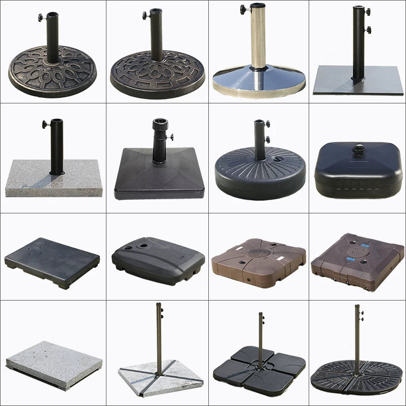 Outdoor Patio Umbrella Base Stand - Heavy Duty Resin, Marble, or Water/Sand Filled