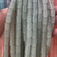 8x12mm Cylindrical Barrel Glass Imitation Jade Beads for DIY Jewelry Making