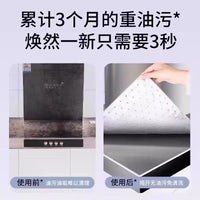 Range Hood Grease Filter Mat and Dust Cover Set with Oil Absorbing Strips