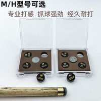 Blue Crown Diamond Billiard Cue Tip Set - 11mm Hardness M/H with Glue and Trimmer