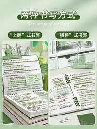 2026 New Vintage Square Grid Notebook Set for Students, Detachable Loose-Leaf Design, Thickened Pages