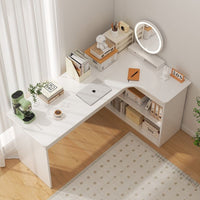 Corner Desk with Bookshelf for Home Office or Study