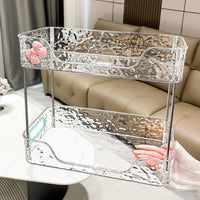 Acrylic Transparent Cosmetic Organizer Box for Vanity and Bathroom, Skincare Perfume Storage Rack, Desktop Organizer