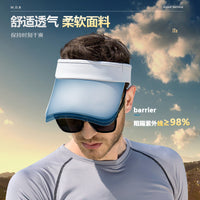 UPF50+ Sun Protection Visor Hat for Men and Women, Breathable Empty Top Running Cap with Wide Brim
