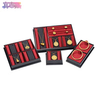 Chinese Style Lacquer & Silk Jewelry Display Trays for Necklaces, Bracelets, Earrings