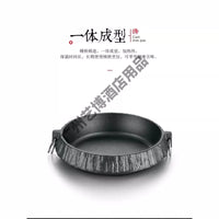 Japanese Style Non-Stick Cast Iron Sukiyaki Hot Pot with Lid, Induction and Gas Cooktop Compatible