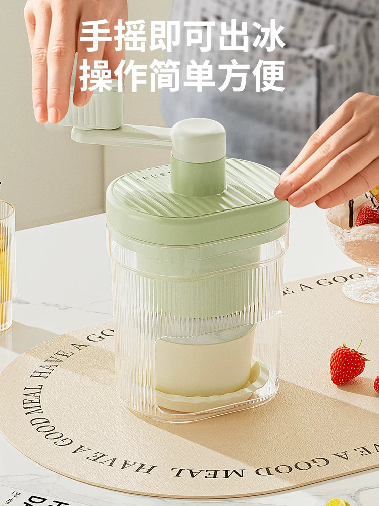 Manual Ice Shaver Machine for Home Use, Hand-Crank Snow Cone Maker for Kids, Portable Ice Crusher for Shaved Ice and Smoothies