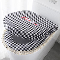 Toilet Seat Cover Set, Thick Plush Zippered, Enlarged, 2-Piece, for Home Use