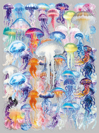 100 Pcs Cute Colorful Jellyfish Transparent Stickers for Scrapbooking, Laptops, Water Bottles, Helmets, and More