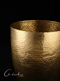 Kieko Home Indian Handcrafted Hammered Brass Ice Bucket Vase