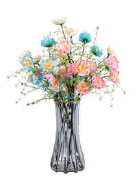 Luxury Artificial Azalea Flower Arrangement with Vase for Home Decor