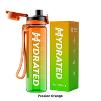 Gradient Frosted 1000ml Water Bottle with Pop-up Lid for Outdoor Fitness