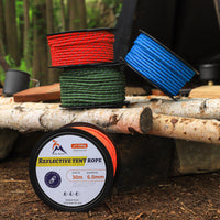 Reflective Guy Line Tent Rope, 6mm Thick, 30m Length for Outdoor Camping and Awnings