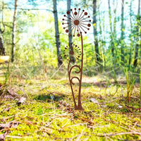 Rustic Iron Fern Lily of the Valley Dandelion Garden Stakes Outdoor Yard Decor