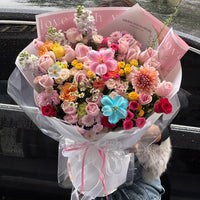 Romantic Floral Bouquet Wrapping Paper for DIY Flower Arrangements - 10 Sheets