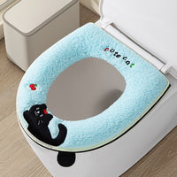 Toilet Seat Cover with Zipper, Cute European Style, Thickened, Waterproof, All-Season Universal for Home