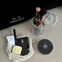2-in-1 Mesh Transparent Cosmetic Brush Organizer Bag with Large Capacity