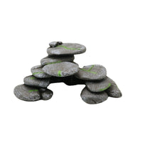 Resin Turtle Basking Platform with Hiding Cave - Simulated Pebble Design for Aquarium Decor