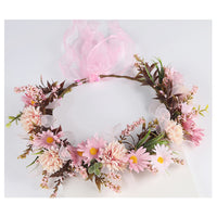 Forest-Inspired Bridal Flower Crown Headband with Artificial Flowers for Photoshoots