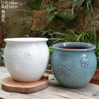 Ceramic Orchid and Succulent Planter Pot, Large Caliber, Elegant Design