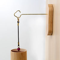 Japanese Style Meditation Wind Chime with Wall Mount Wooden Stand