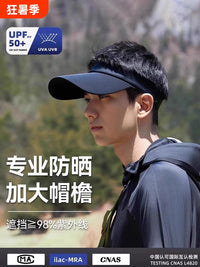 Men's Summer Sun Protection Visor Hat with Wide Brim for Outdoor Sports Fishing Running
