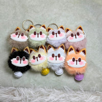 Lucky Cat Faux Rabbit Fur Keychain Pendant for Bags and Keys