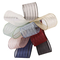 Glitter Stripe Organza Ribbon for DIY Crafts, Hair Accessories, Floral Arrangements, and Gift Wrapping